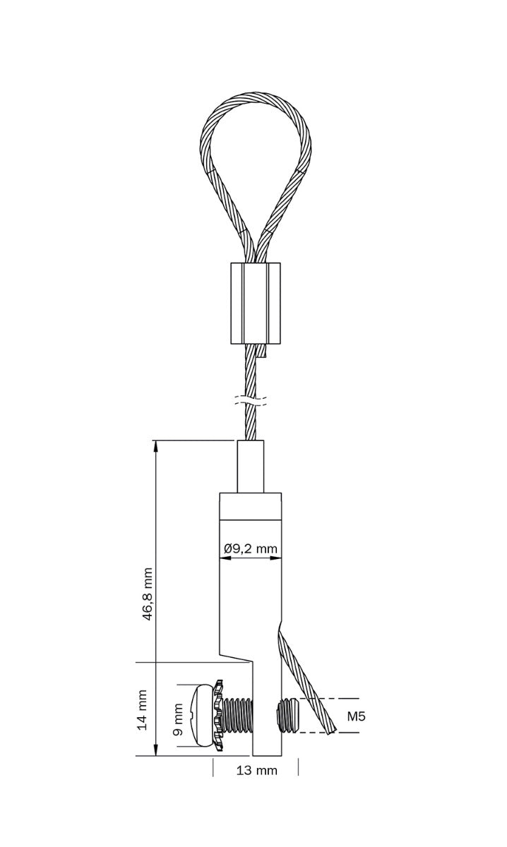 STAS zipper: pour accrocher tableaux avec sécurité, compatible câbles et fils Perlon.