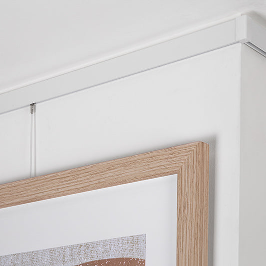 STAS cliprail avec kit: cimaise simple, max 20kg/m, alu ou blanc.