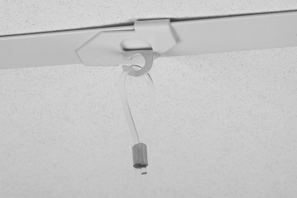 Attache plafond suspendu, crochet blanc, supporte jusqu'à 2,5kg.